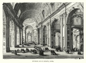 Innenraum von St. Peter, Rom (Gravur)