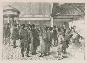 Innenansicht des Auktionshauses Tattersalls (Gravur)