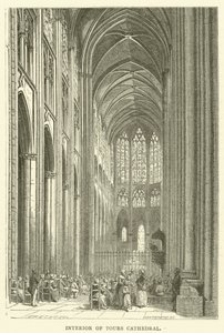 Innenraum der Kathedrale von Tours (Gravur)