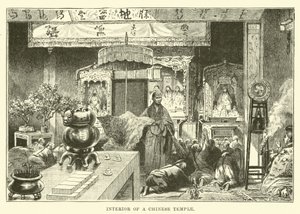 Innenraum eines chinesischen Tempels