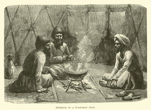 Inneres eines turkmenischen Zeltes von English School