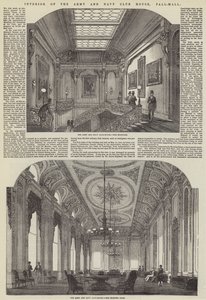Innenansicht des Army and Navy Club House, Pall-Mall von English School