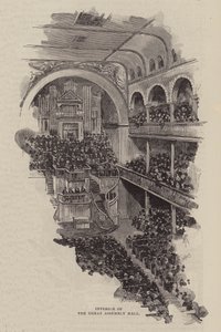 Innenraum der Großen Versammlungshalle (Stich) von English School