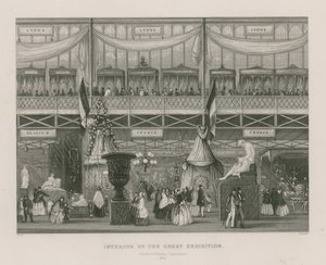 Innenansicht der Großen Ausstellung, 1851, Französische und Belgische Abteilung von English School