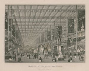 Innenansicht der Großen Ausstellung, 1851, vom Transept nach Westen blickend von English School