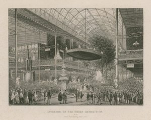 Innenansicht der Großen Ausstellung, feierliche Eröffnung, 1. Mai 1851 von English School