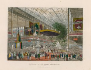 Innenansicht der Großen Ausstellung, Große Staatseröffnung, 1. Mai 1851 von English School