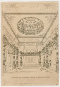 Innenansicht des Großen Saals in der ägyptischen Halle, Piccadilly