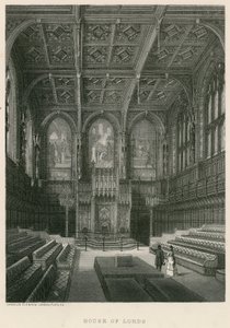 Innenansicht des House of Lords, Westminster, London von English School