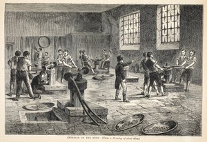 Innenansicht der Münze, nach einer Zeichnung von etwa 1820 von English School