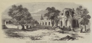 Inneres des Serai, Subzee-Mundee (Stich) von English School