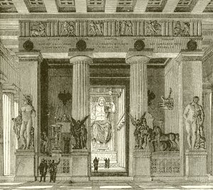 Innenansicht des prächtigen Tempels des Zeus in Olympia von English School