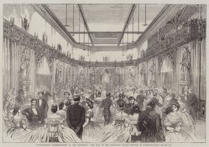 Internationales Unterhaltungsprogramm in der Guildhall, der Ball im temporären Salon im Guildhall-Yard von English School