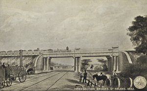 Kreuzungsbrücken, St Helens, 1832 von English School