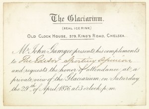 Einladung zum Glaciarium im Jahr 1876 von English School