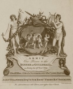 Einladung zu einem Bankett in der Guildhall, London, am 9. November 1792 von English School