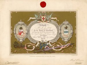 Einladung zu einem Bankett in der Guildhall, London, am 9. November 1853 von English School