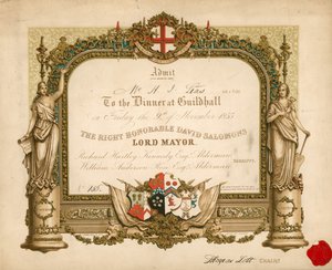 Einladung zu einem Bankett in der Guildhall, London, am 9. November 1855 von English School