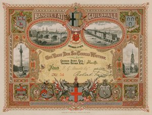 Einladung zu einem Bankett in der Guildhall, London, am 9. November 1878 von English School