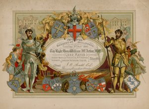 Einladung zu einem Bankett in der Guildhall, London, am 9. November 1880 von English School