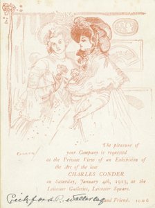 Einladung zu einer Ausstellung von Werken von Charles Conder von English School