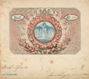 Einladung zur Krönung von Georg IV. im Jahr 1821 von English School