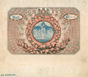 Einladung zur Krönung von Georg IV. im Jahr 1821 von English School