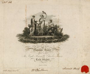 Einladung zum Dinner des Lord Mayor im Mansion House, London, 3. April 1809 von English School