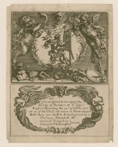 Einladung zur Gesellschaft der Maler für den 24. Oktober 1678 von English School