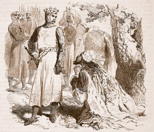 Isaak von Zypern bittet um die Freilassung seiner Tochter, Illustration aus Cassells Illustrierter Geschichte Englands von English School