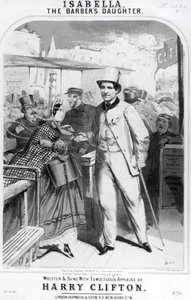 Isabella die Tochter des Barbiers, Werbung für die Musik von Harry Clifton, 1865 von English School