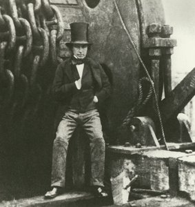 Isambard Kingdom Brunel, Ingenieur, während des Baus der Great Eastern (Gravur) von English School