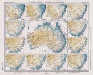 Isobaren und Isohyeten, Australien und Südost-Australien von English School