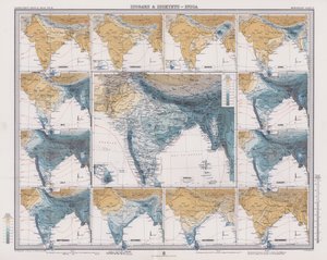 Isobaren und Isohyeten, Indien von English School