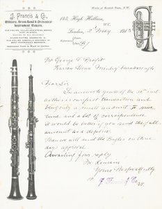 J. Francis & Co, Hersteller von Militär-, Blas- und Orchesterinstrumenten von English School