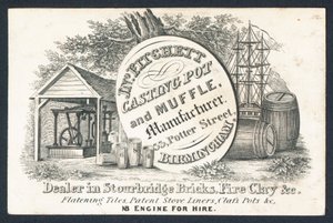 J N Fitchett, Hersteller von Gusstöpfen und Muffeln, Visitenkarte von English School