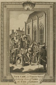 Jack Cade in der Cannon Street erklärt sich zum Herrn der Stadt London von English School