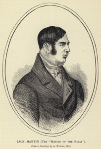 Jack Martin, der Meister der Rolls, nach einer Zeichnung von A. Wyvill, 1824 von English School