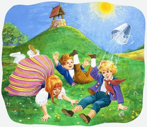 Jack und Jill gingen den Hügel hinauf von English School