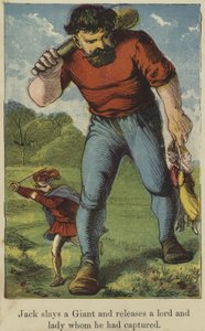 Jack tötet einen Riesen und befreit einen Lord und eine Lady, die er gefangen hatte von English School
