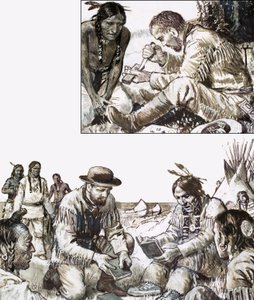 James Evans begann, eine Bibel für einen abgelegenen Indianerstamm zu drucken von English School