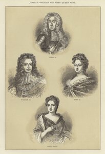 Jakob II., Wilhelm und Maria, Königin Anne von English School