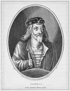 James I (1394-1437), König von Schottland, aus Johnstones Scottish Heroes, graviert von Adam, veröffentlicht 1794