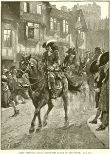 James betritt Dublin nach der Schlacht am Boyne