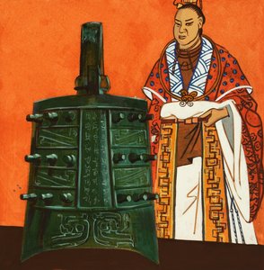 Japanischer Mann mit Glocke von English School