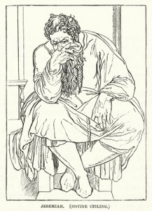 Jeremia, Sixtinische Decke (Gravur) von English School