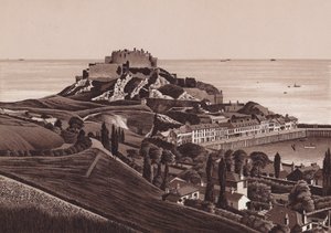 Jersey, Kanalinseln: Schloss Orgueil und Gorey Hafen von English School