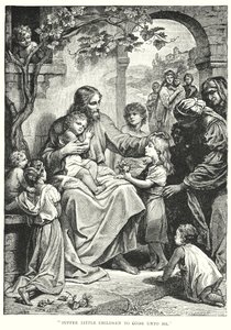 Jesus Christus und die Kinder (Gravur) von English School