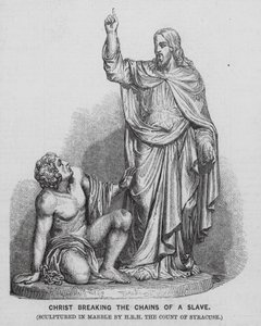 Jesus Christus zerbricht die Ketten eines Sklaven von English School