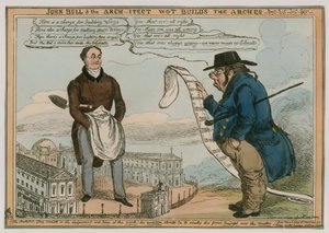 John Bull und der Architekt, der die Bögen baut von English School